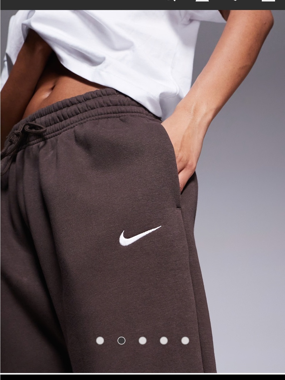 Nike Phoenix Fleece oversized sweatpants brown size S - Picture 3 of 14